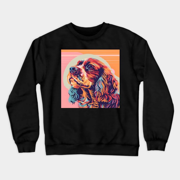 Sussex Spaniel in 80's Crewneck Sweatshirt by NatashaCuteShop